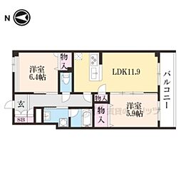 シャーメゾン京都六角大宮 2LDKの間取図画像