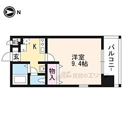 ハウスセゾン今出川河原町 1Kの間取図画像