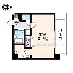 プレサンス京都御所西 1Kの間取図画像