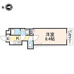 GRANDECOURT御薗橋 1Kの間取図画像