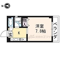 三宅ビル 1Kの間取図画像