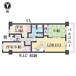サンヴェール太秦 3LDKの間取図画像