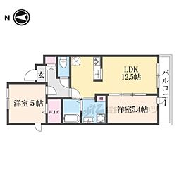 attrice円町(アトリーチェ円町) 2LDKの間取図画像