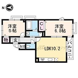 ポルトボヌール 2LDKの間取図画像