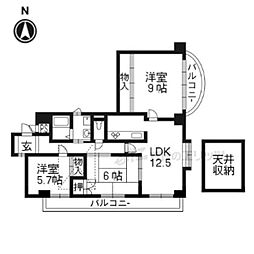 ジェンティールアドニス 3LDKの間取図画像