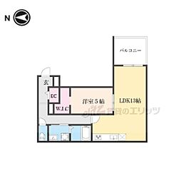 ForestMaison京都北山 WEST 1LDKの間取図画像