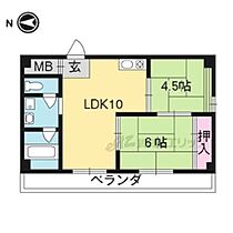 京都府京都市北区大将軍西町（賃貸マンション2LDK・2階・46.20㎡） その2