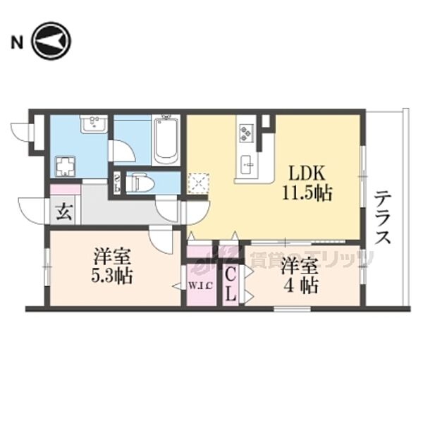 シュピア・メゾン油小路 108｜京都府京都市下京区麓町(賃貸マンション2LDK・1階・50.28㎡)の写真 その2