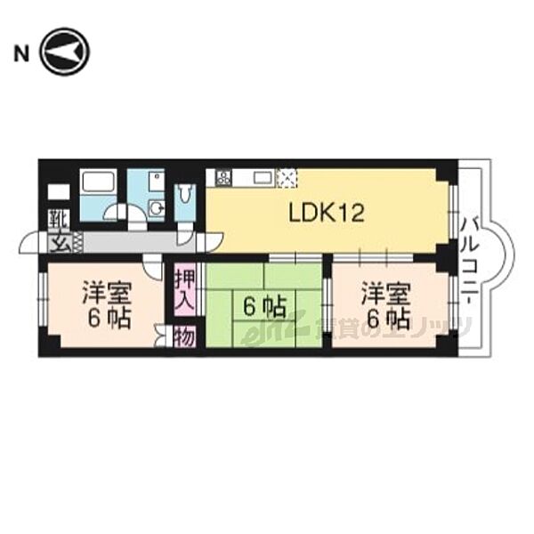 京都府京都市右京区太秦下刑部町(賃貸マンション3LDK・5階・61.05㎡)の写真 その2