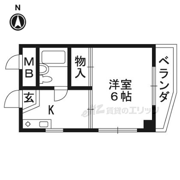 京都府京都市右京区西院久田町(賃貸マンション1K・3階・18.00㎡)の写真 その2