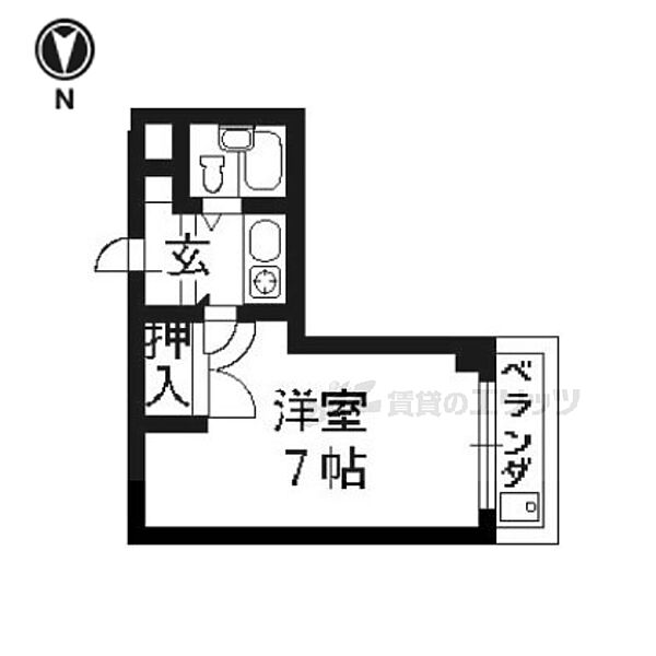 川崎ハウスII号館 302｜京都府京都市右京区西京極東池田町(賃貸マンション1K・3階・19.00㎡)の写真 その2