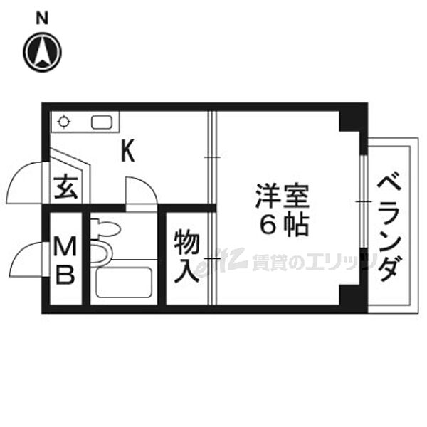 京都府京都市右京区西院久田町(賃貸マンション1K・2階・18.00㎡)の写真 その2