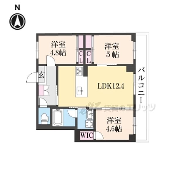 仮称）シャーメゾングラン西京極 305｜京都府京都市右京区西京極郡醍醐田町(賃貸マンション3LDK・3階・60.75㎡)の写真 その2