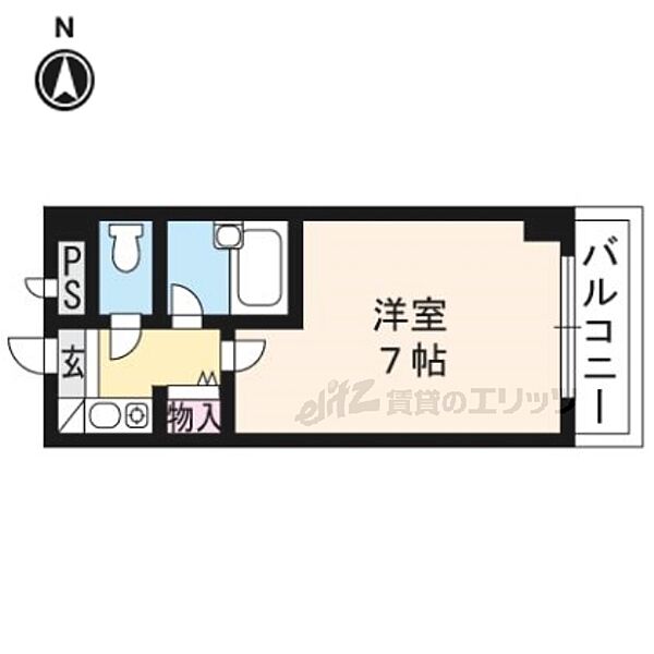 京都府京都市右京区西院西寿町(賃貸マンション1K・3階・20.25㎡)の写真 その2