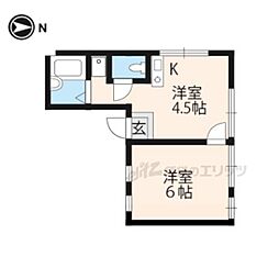 メゾンワイズ 2階1Kの間取り