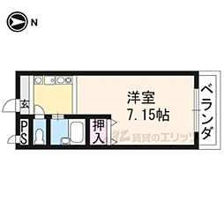 アンシャンテ滝村 5階1Kの間取り