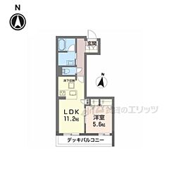 クオレール　はな 1階1LDKの間取り