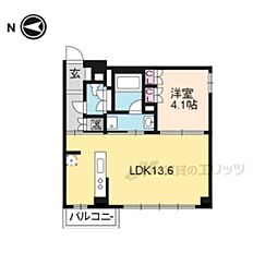 ＣＯＺＹ平野 3階1LDKの間取り