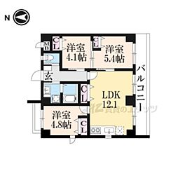 GRAND LATTICE KAWARAMACHI SHICHIJO 2階3LDKの間取り