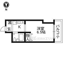 Ｇｌｏｉｒｅ烏丸五条 6階1Kの間取り