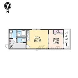 ジーニアススクエア四条高辻 302 3階1LDKの間取り