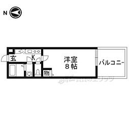 アークリード五条七本松 1階1Kの間取り
