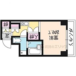 高辻ロイヤルフラッツ 3階1Kの間取り