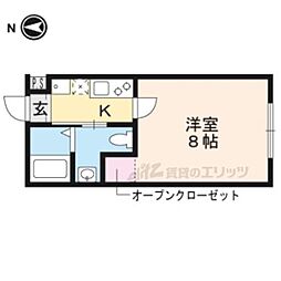 Ｓｕｎｐｕｔ　Ｎｉｊｏ　Ｃａｓｔｌｅ 2階1Kの間取り