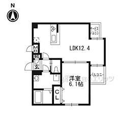 四条コート西洞院 1LDKの間取図画像