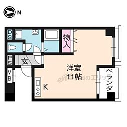 京都友禅文化会館 ワンルームの間取図画像