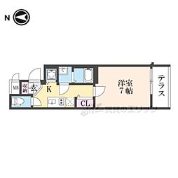 アドバンス京都烏丸町 1Kの間取図画像