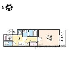 アドバンス京都烏丸町 1Kの間取図画像