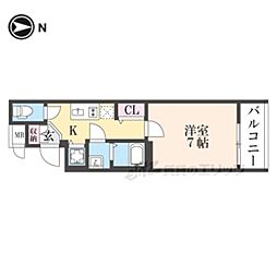 アドバンス京都烏丸町 1Kの間取図画像