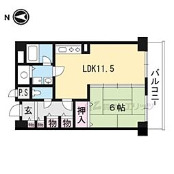 四条大宮グランドコーポ 1LDKの間取図画像