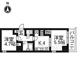 アビロードハウス 2Kの間取図画像
