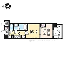ベラジオ西大路五条 1DKの間取図画像