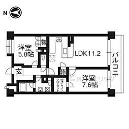 リーガル京都烏丸五条通り 2LDKの間取図画像