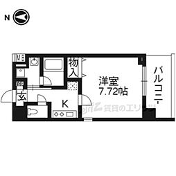 アスヴェル京都西陣 1Kの間取図画像