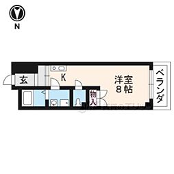 THECITY太秦 ワンルームの間取図画像