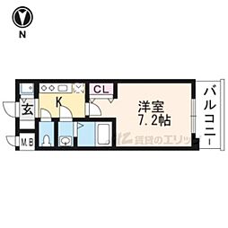 サムティ京都西大路 1Kの間取図画像