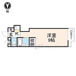 シティコアサーティ朱雀 1Kの間取図画像