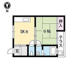 メゾン山内 1DKの間取図画像