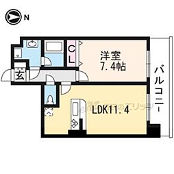 KDXレジデンス西大路 1LDKの間取図画像