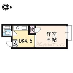 コーポ比加里 1Kの間取図画像