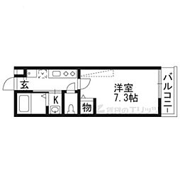 アークリード北野白梅町 1Kの間取図画像