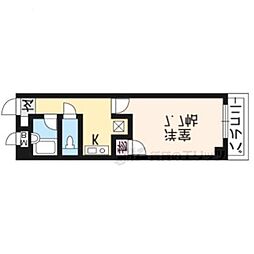 ユー、ピー、ディービル 1Kの間取図画像