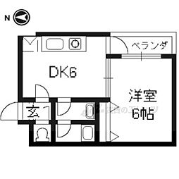 ピュアハウスブラウン 1DKの間取図画像