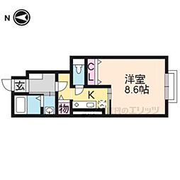 フランガーデン 1Kの間取図画像