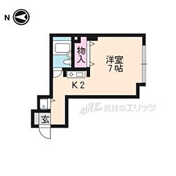 スタジオーネ桂 1Kの間取図画像