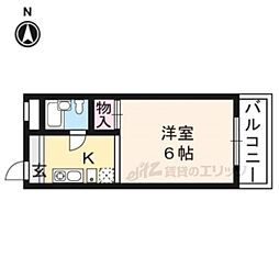 銀閣COZYハイツ 1Kの間取図画像